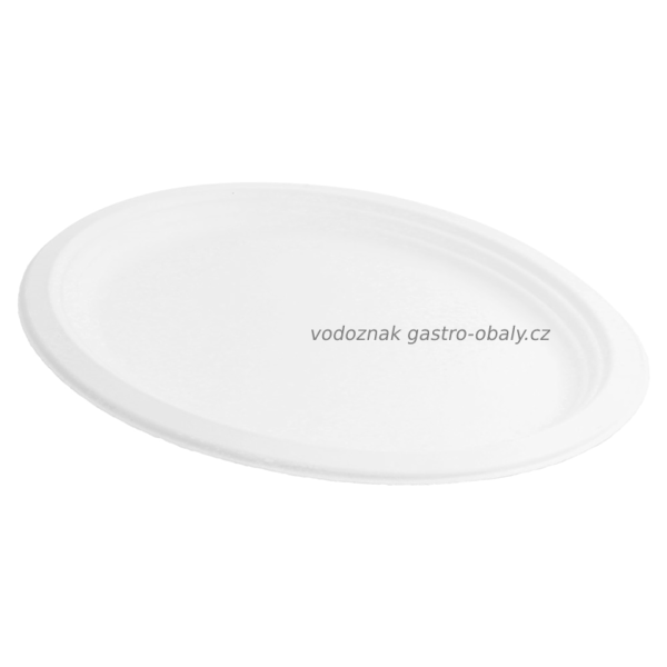 BIO talíř z cukrové třtiny oválný 31,8x25,5x2,2cm (600ks)