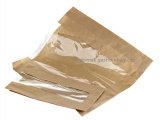 Sáček hnědý s okénkem uprostřed 20+4,5x28 cm (1000ks)