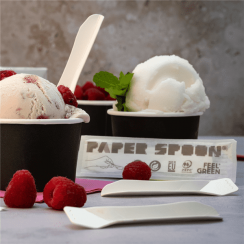BIO papírová mini lžička na zmrzlinu 94mm individuálně balená (400ks)