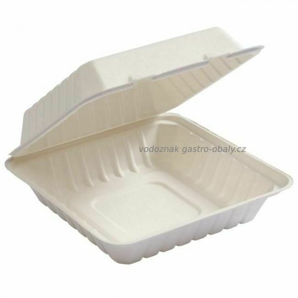 Menubox jednodílný z cukrové třtiny 23x23x7,6cm (200ks)
