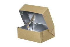 Cukrářská krabice nepromast. hnědá s hliníkem 14x10,5x5cm (257ks)