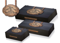Luxusní papírová krabička s hliníkem uvnitř 25x9x6,5cm vintage (165ks)