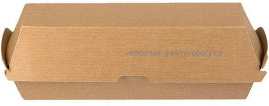 Eko krabička uzavíratelná na hot dog, bagetu kraft 21x7x7,5cm (300ks)