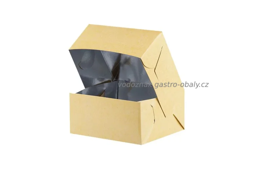 Grill box/ burger krabička nepromast. s hliníkem hnědá 16,5x14x8cm (122ks)