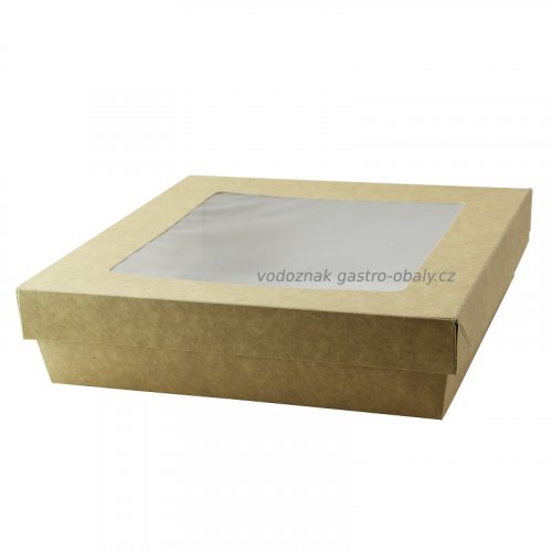 Krabice papírová s víkem s průhledem 19x19x5cm (200ks)