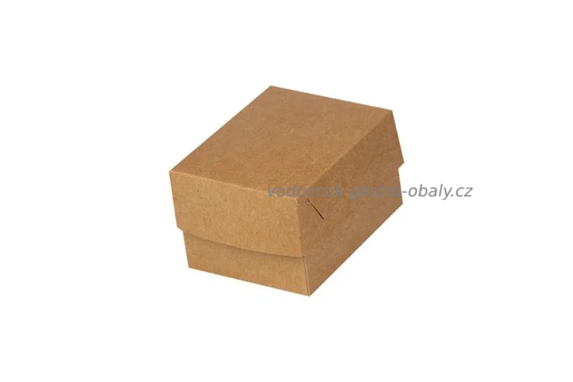 Grill box/ burger krabička nepromast. s hliníkem hnědá 13x10x8cm. (196ks)