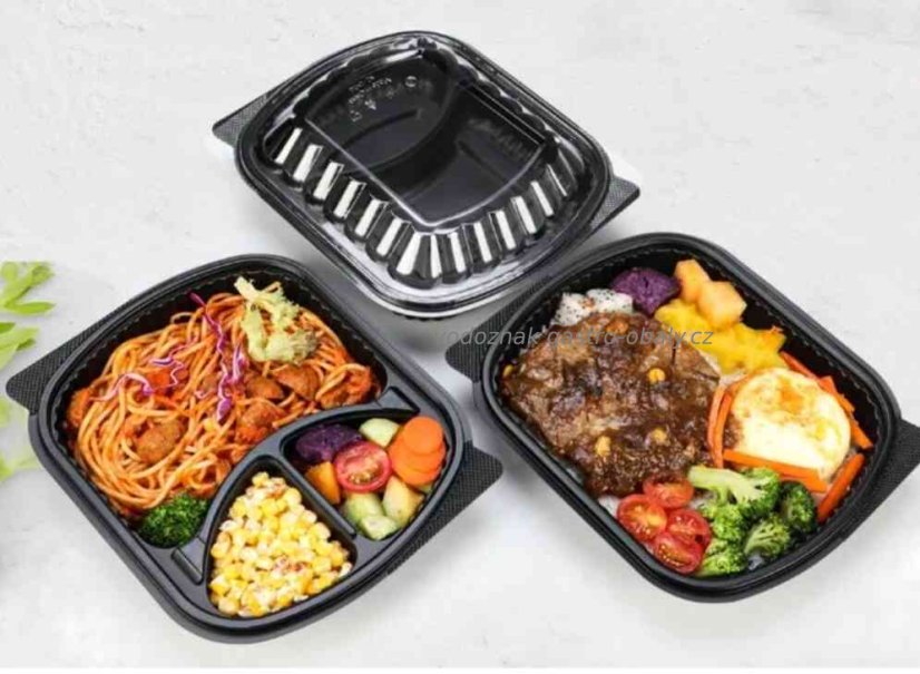 Recyklovatelný menubox černý jednodílný 1l (300ks)