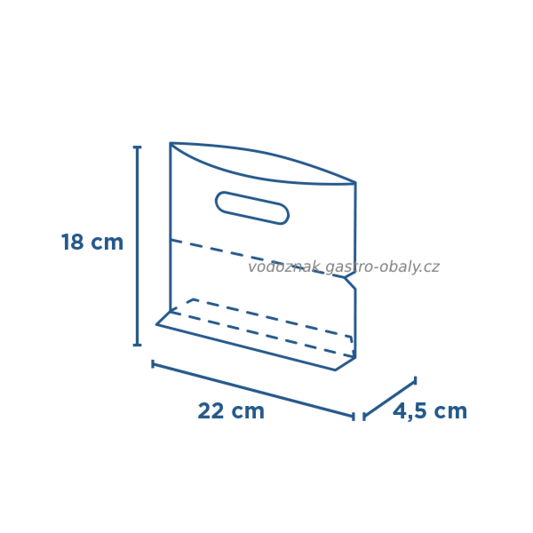 Eko recyklovatelný plastový sáček s ušima 22x4,5x18cm (2000ks)