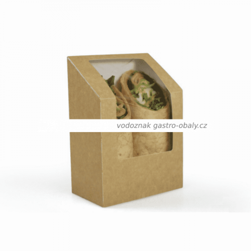 Papírová krabička na tortillu / wrap s okénkem (500ks)