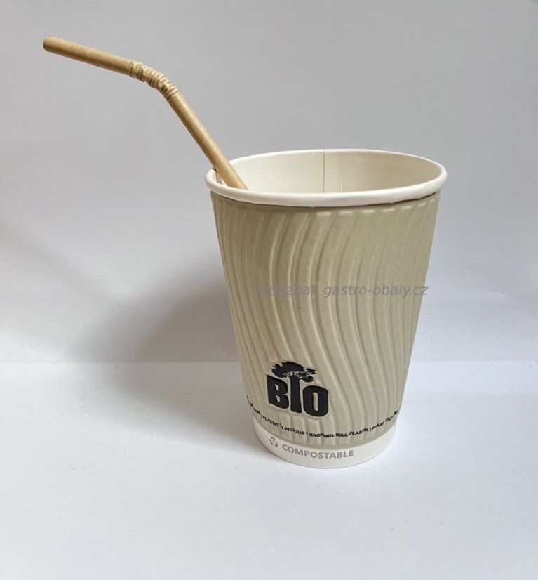 BIO brčko papírové kraft individuálně balené s kloubem 21 cm (5000ks)