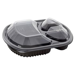 Recyklovatelný menubox černý 3-dílný 1l (300ks)