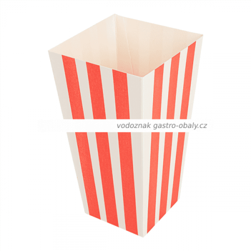 BIO papírová krabička / kyblík na popcorn 2l, 8x11x20,5cm (600ks)
