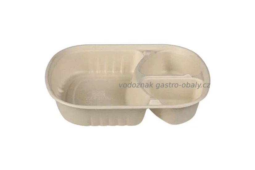 Menubox 3-dílný z cukrové třtiny 1100ml (400ks)