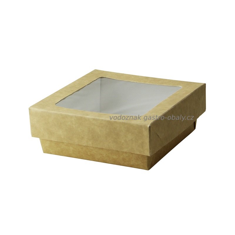 Krabice papírová s víkem s průhledem 11x11x5cm (250ks)
