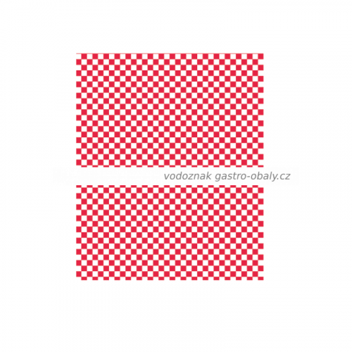 Papír potravinářský/přířez červeno-bílý, nepromastitelný 28x34cm (1000ks)