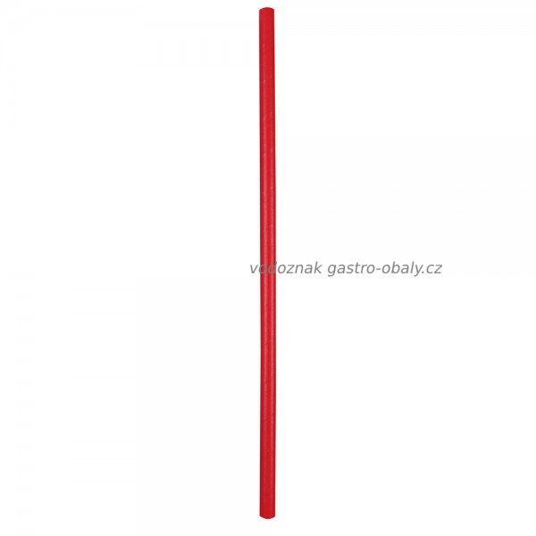 BIO brčko JUMBO 8mm papírové červené 25cm (100 ks)