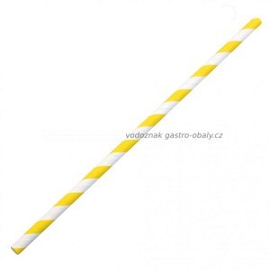 Brčko BIO papírové žluto-bílé 19 cm (100ks)