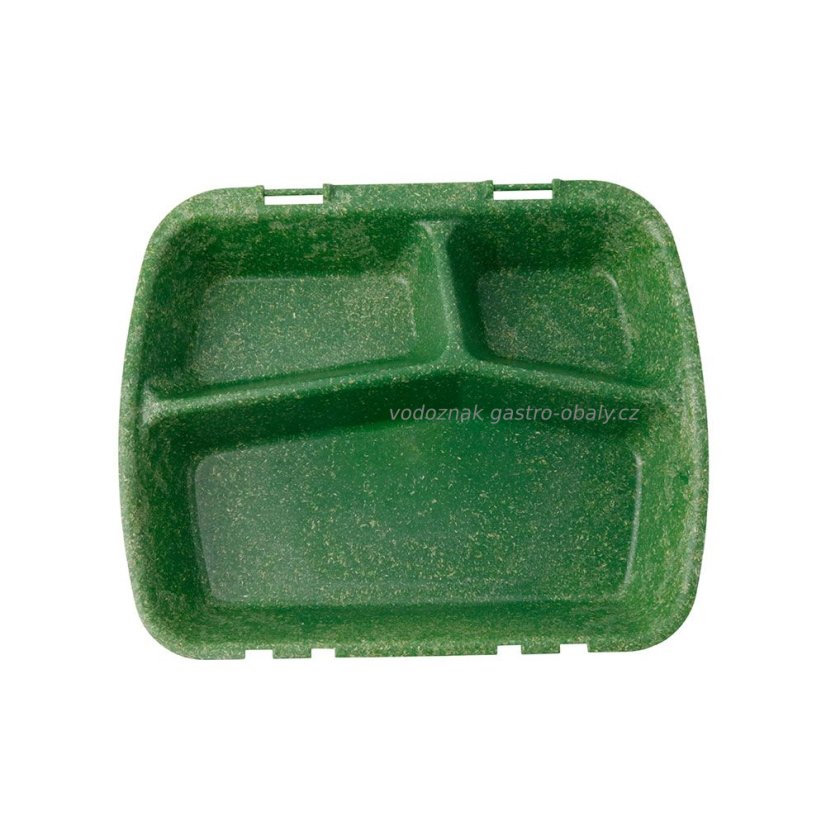 RE- menubox / znovu použitelný tříkapsový zelený 24,5x20x4,5 cm (60ks)