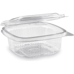 Miska salátová z PLA, vysoce transp., integrované víko, 500ml (600ks)