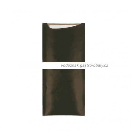 Kapsička na příbory černá s ubrouskem (250ks)