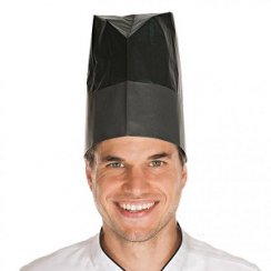 Čepice kuchařská černá 22cm (10ks)