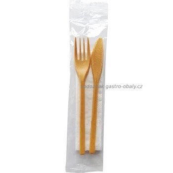 Set WPC příborů s ubrouskem EKO vidlička, nůž, ubrousek (350ks)