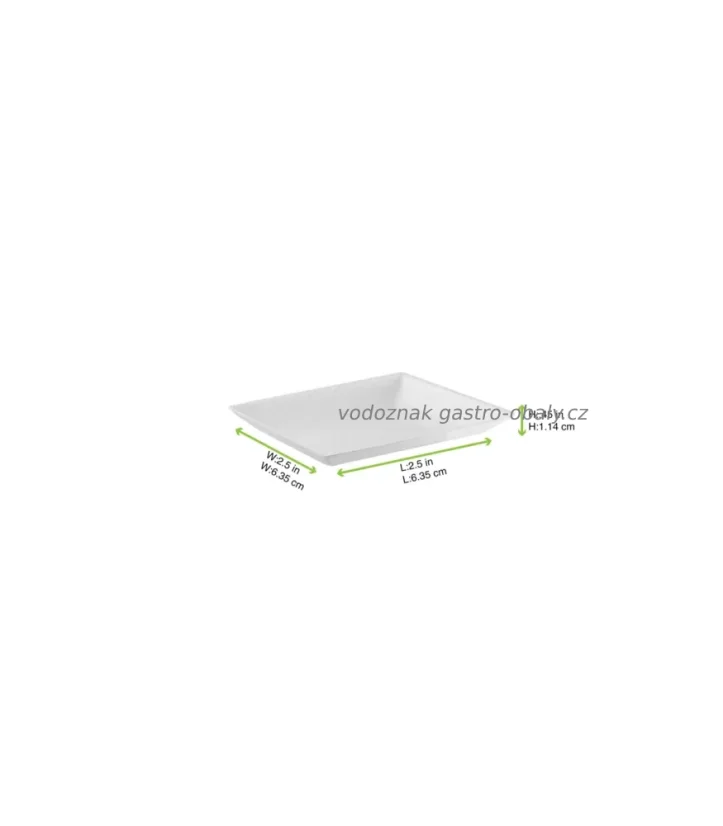100% BIO talíř z cukrové třtiny čtverec 6,5x6,5cm (300ks)