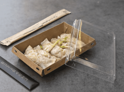 EKO krabička papírová salátová s plast. víčkem 500ml (120ks)