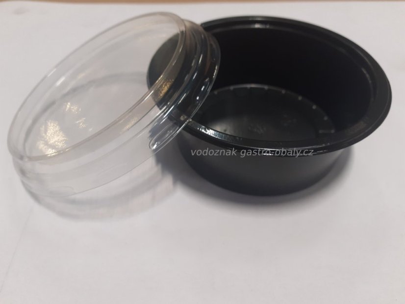 Recykl. kelímek vč. víčka 80ml, černý + transparent víko PET (1000ks)