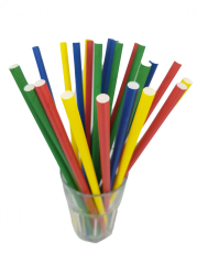 BIO brčko JUMBO papírové mix barev 21 cm 8mm (150ks)