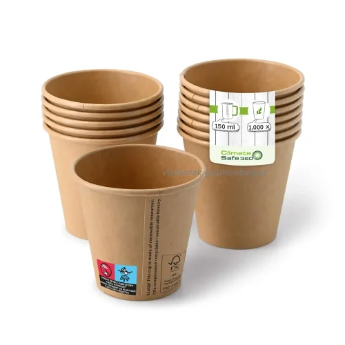 Kelímek BIO papírový hnědý 6oz, 150ml (1000ks)