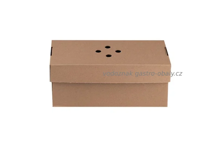 Eko krabička na hamburger a hranolky rozložitelná na talíř kraft 24x12x10cm (100ks)