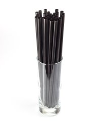 Znovupoužitelné plastové brčko JUMBO černé 25cm 8mm (150ks)