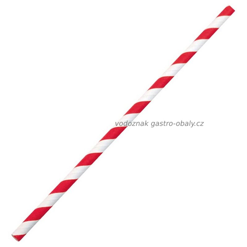 Brčko BIO papírové červeno-bílé 19 cm (100ks)