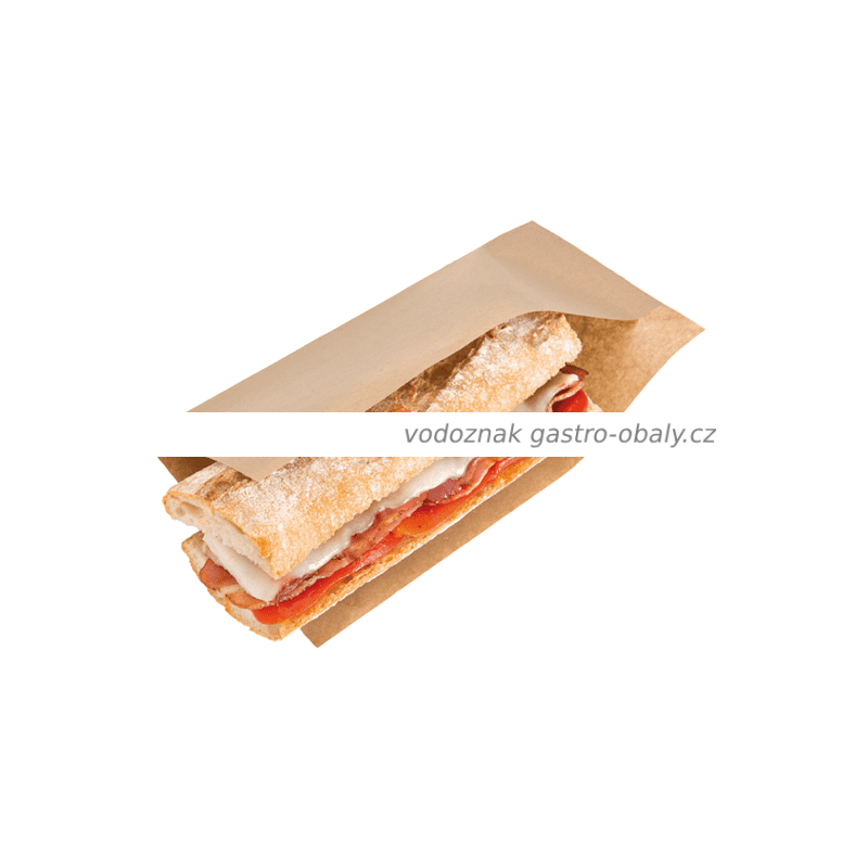 Sáček NEPROMASTITELNÝ hnědý otevřený ze 2 stran na HOT DOG (1000ks)