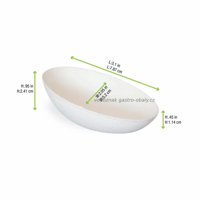 100% BIO mini talířek / miska z cukrové třtiny 8x5,2x2,9cm (300ks)