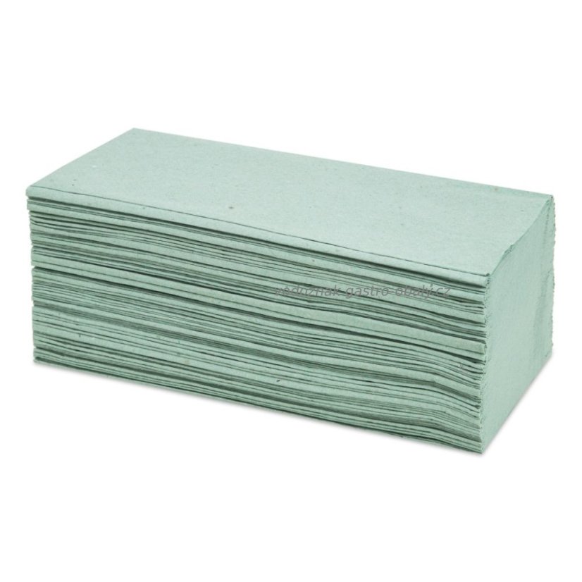 Papírové ZZ ručníky zelené 1 vrstvé, 23x25cm (5000ks)