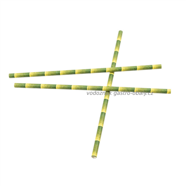 BIO brčko papírové bamboo potisk 21 cm 6mm (3000ks)