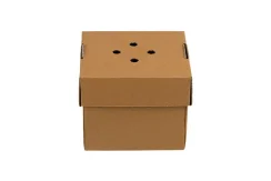 Eko krabička na hamburger rozložitelná na talíř kraft 12x12x10cm (100ks)